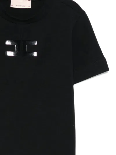 Elisabetta Franchi La Mia Bambina Logo-print Short-sleeved T-shirt In Black