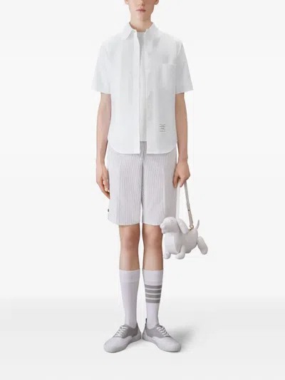Thom Browne 4-bar Stripe-detail T-shirt In White