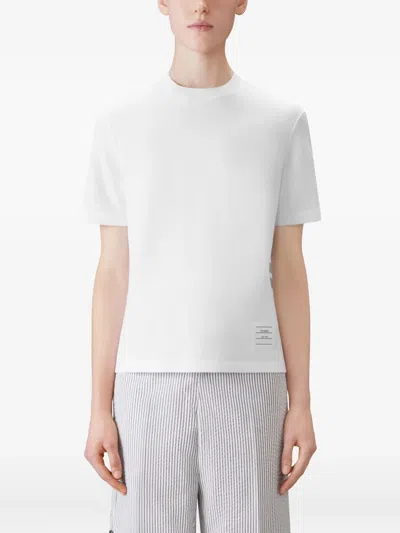Thom Browne 4-bar Stripe-detail T-shirt In White