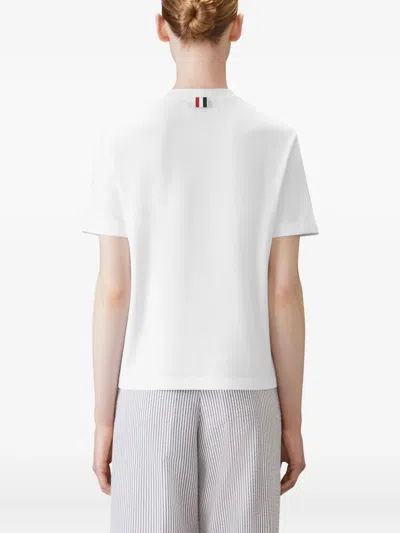 Thom Browne 4-bar Stripe-detail T-shirt In White