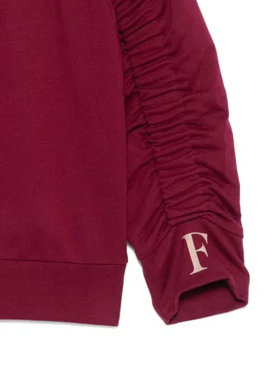 Elisabetta Franchi La Mia Bambina Gathered-sleeve Sweatshirt In Pink