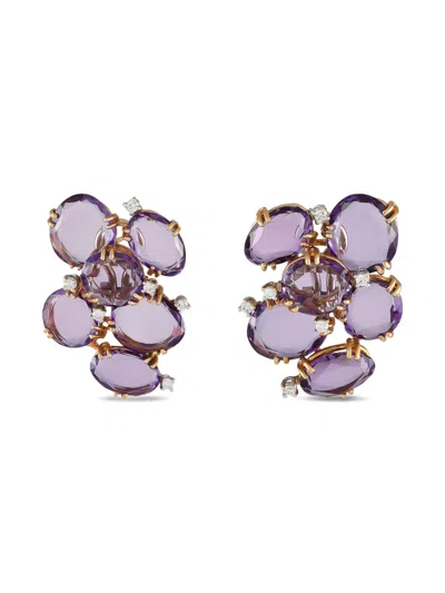 Pre-owned Casato 18kt Yellow Gold Amethyst Earrings