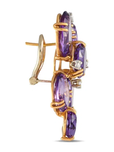 Pre-owned Casato 18kt Yellow Gold Amethyst Earrings