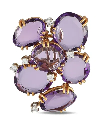 Pre-owned Casato 18kt Yellow Gold Amethyst Earrings