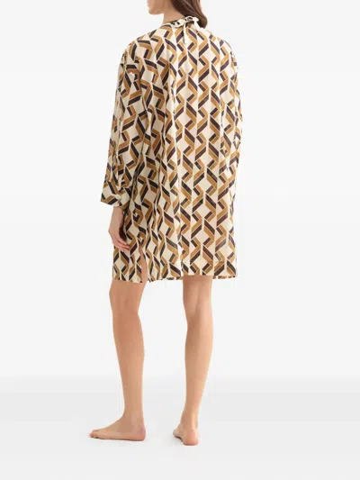 Eres Espace Logo-patch Geometric-print Shirt In Multi