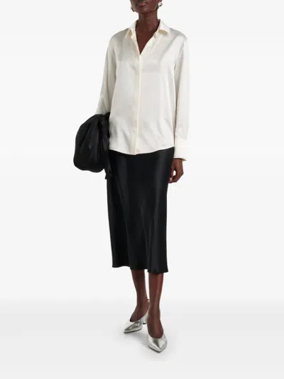 Max Mara Silk Skirt In Black