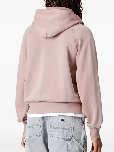 Carhartt Wip Hooded Hudson Sweatshirt In Daphne Colour In Pink