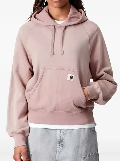 Carhartt Wip Hooded Hudson Sweatshirt In Daphne Colour In Pink