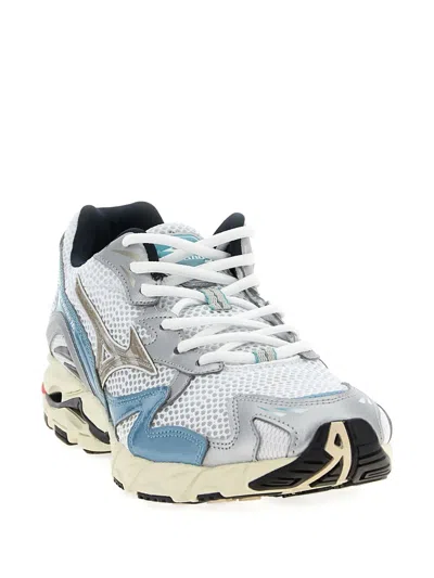Mizuno Wave Ridder 10 Mesh-panelled Leather Trainers In Multi