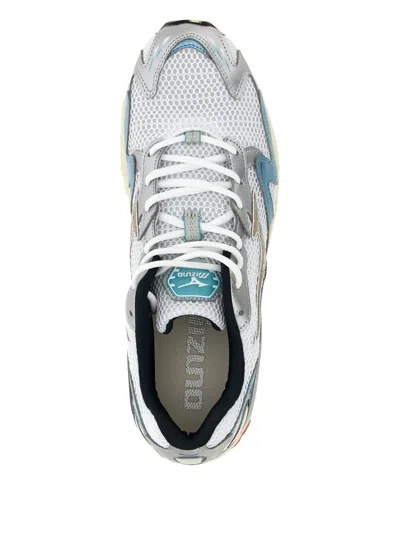 Mizuno Wave Ridder 10 Mesh-panelled Leather Trainers In Multi