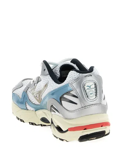 Mizuno Wave Ridder 10 Mesh-panelled Leather Trainers In Multi