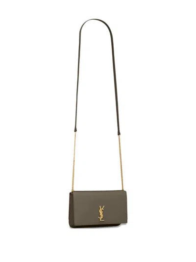 Saint Laurent Cassandre Phone Holder In Smooth Leather