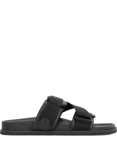 Moncler Mon Summer Double-strap Leather Sandals