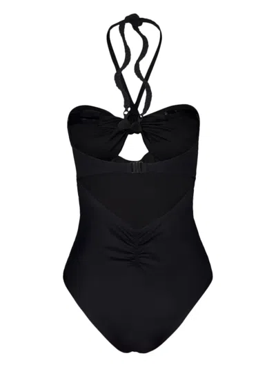 Johanna Ortiz Braided-strap Halterneck Swimsuit In Black