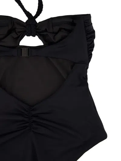 Johanna Ortiz Braided-strap Halterneck Swimsuit In Black