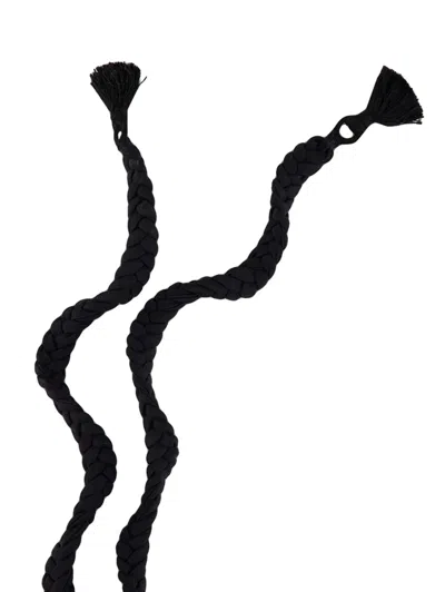 Johanna Ortiz Braided-strap Halterneck Swimsuit In Black