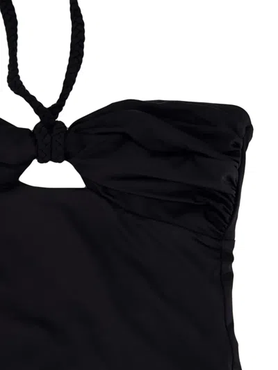 Johanna Ortiz Braided-strap Halterneck Swimsuit In Black