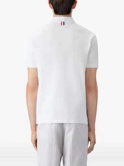 Thom Browne Button-placket Polo Shirt In White