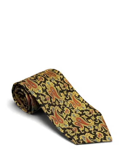 Brioni Paisley Silk Tie In Neutral