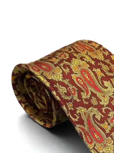 Brioni Paisley Silk Tie In Neutral