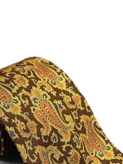Brioni Paisley Silk Tie In Neutral