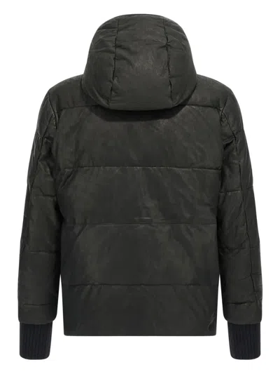 Giorgio Brato Removable Hood Down Jacket In Black