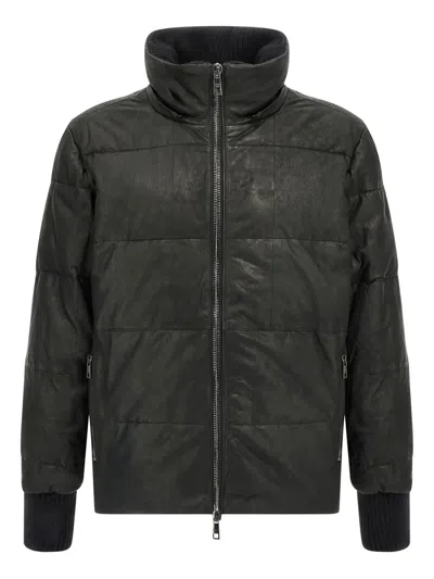 Giorgio Brato Removable Hood Down Jacket In Black