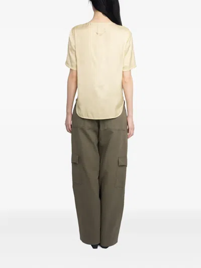 Zadig & Voltaire Terzo Lace-up Short-sleeved Top In Neutral