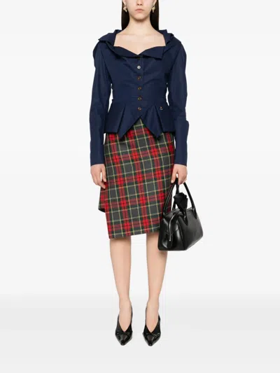 Vivienne Westwood Monday Ruffled Button-detailed Shirt In Blue