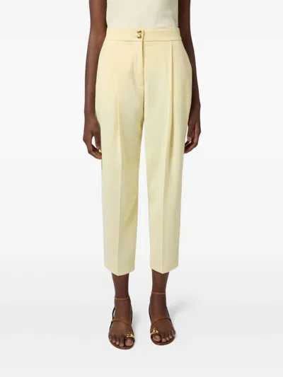 Elisabetta Franchi Pleat-detailed Trousers In Neutral