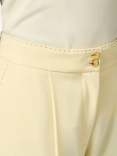 Elisabetta Franchi Pleat-detailed Trousers In Neutral