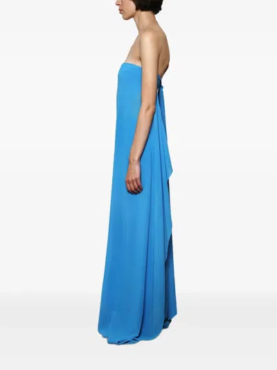 Christopher Esber Strapless Tie-back Maxi Dress In Blue