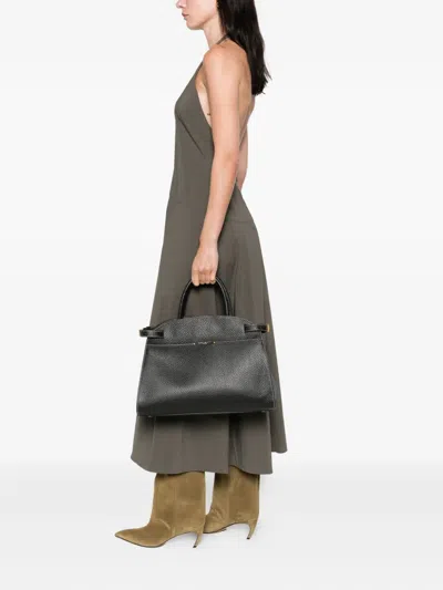 Gianni Chiarini Farah Grained-leather Top-handle Tote Bag