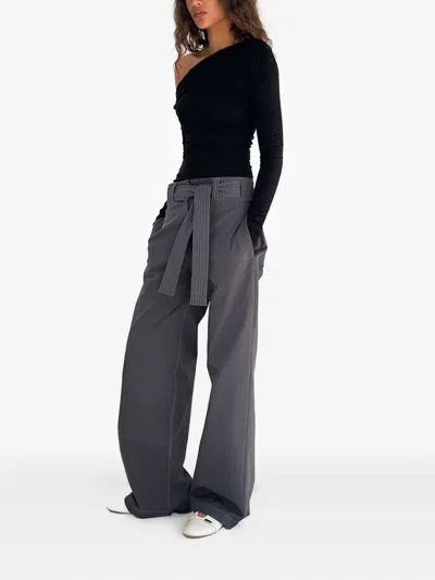 Paris Georgia Elemental Manahou Asymmetric Off-shoulder Top In Black