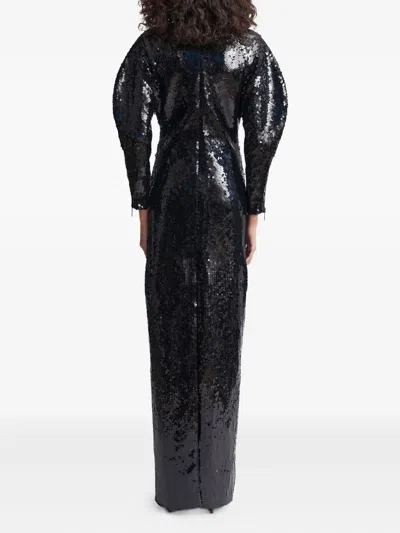 亮片泡泡袖礼服