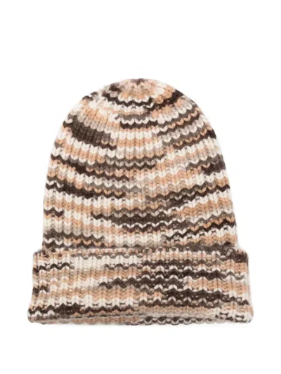 Hurray Striped Cashmere Beanie Hat In Multi