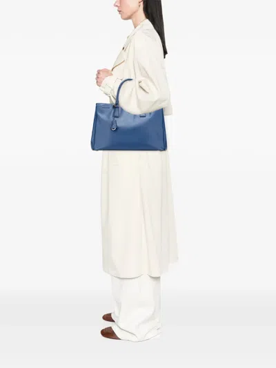 Pre-owned Prada 2010-2025 Large Saffiano Lux Galleria Tote Bag In Blue