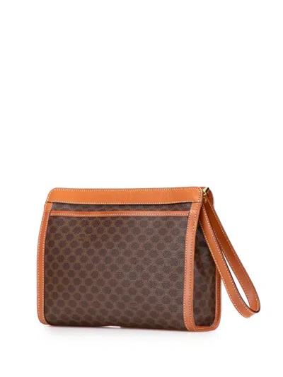 Pre-owned Celine 1997 Macadam Coated Canvas Clutch Bag