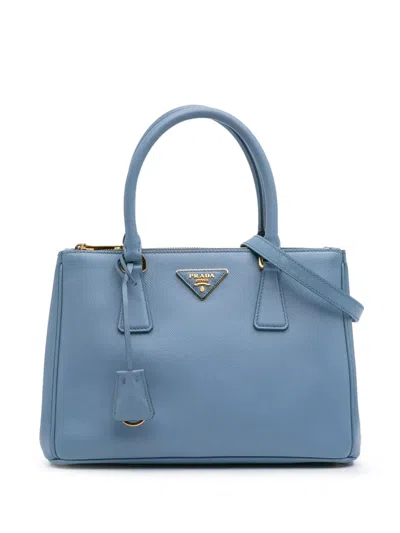 Pre-owned Prada 2010-2025 Small Saffiano Lux Galleria Double Zip Satchel