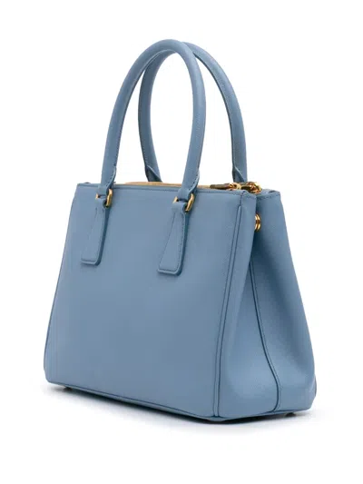 Pre-owned Prada 2010-2025 Small Saffiano Lux Galleria Double Zip Satchel