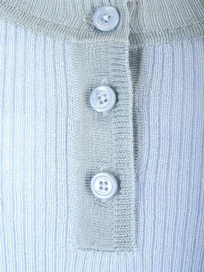 Chloé Ribbed Wool Tank Top Tops Light Blue In Blue