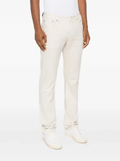 Jacob Cohen Button-fly Trousers In White