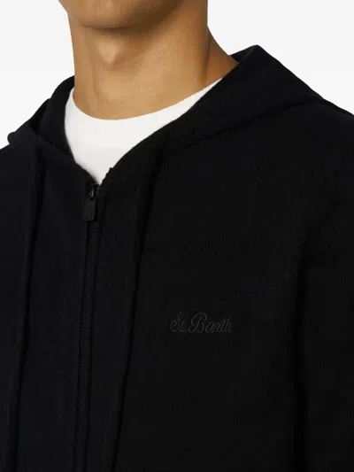 Mc2 Saint Barth Zip-up Hoodie In Black
