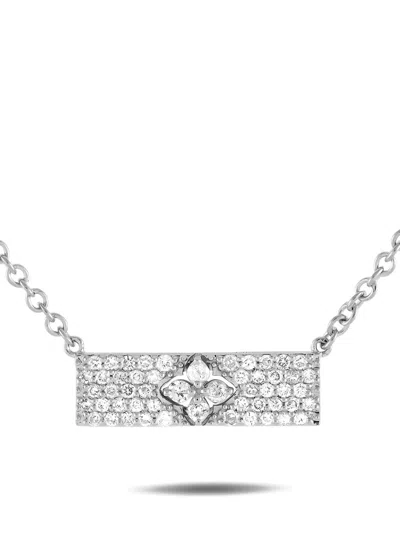 Pre-owned Lb Exclusive 14k White Gold Diamond Pendant Necklace