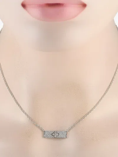Pre-owned Lb Exclusive 14k White Gold Diamond Pendant Necklace