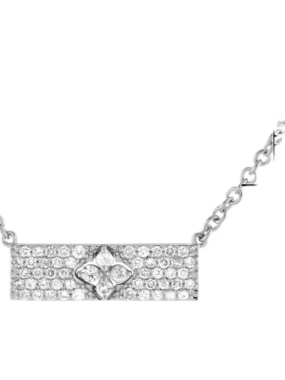 Pre-owned Lb Exclusive 14k White Gold Diamond Pendant Necklace