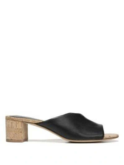 Shop Diane Von Furstenberg Faleria Cork Heel Leather Mules