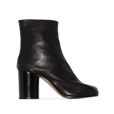 Maison Margiela Tabi Ankle Boots With Unique Tabi Toe Design And Block Heel In Black