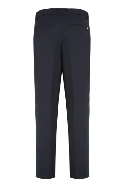 Hugo Boss Boss Virgin Wool Trousers In Blue