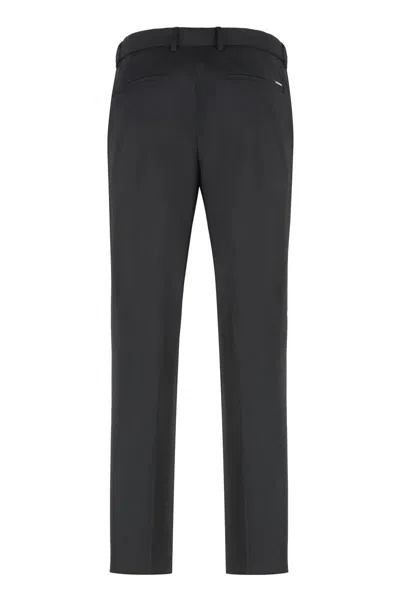 Hugo Boss Boss Wool Blend Trousers In Black